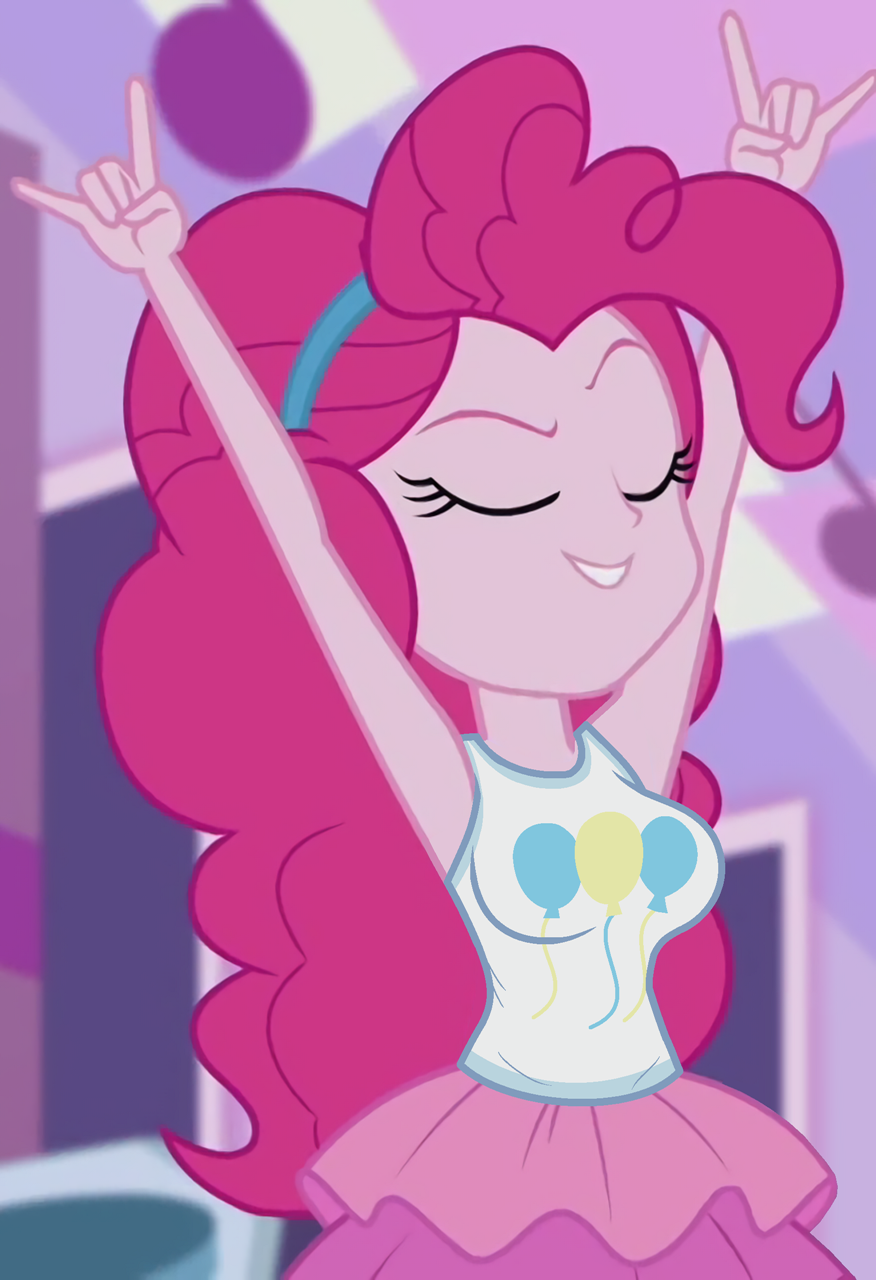 1girls big_breasts Brüste bekleidet bearbeiten equestria_girls hasbro my_little_pony pinkie_pie_(eg) pinkie_pie_(mlp) Screenshot