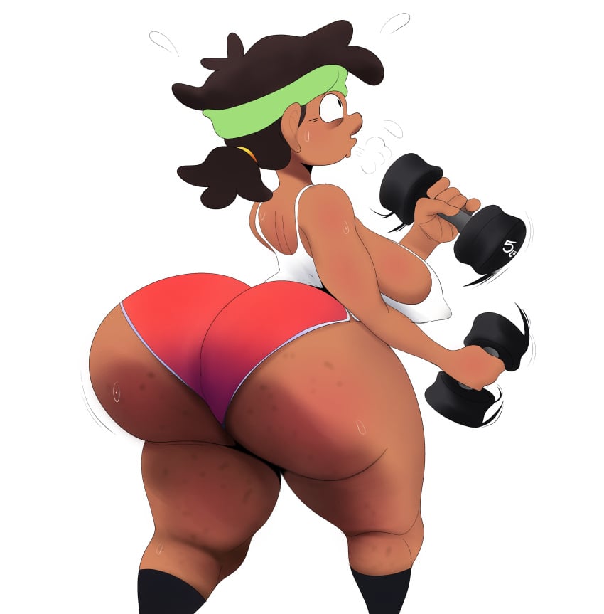 1girl 1girl 1girls Amphibia Arsch Barrybbeesly Big_Ass Bottom_Heavy Brüste Brown_Hair Crop_Top Dark-Skinned_Female Dark_Skin Dat_Arsch Hantel Dumptruck_Arsch Fat_Ass Female_only Stirnband Huge_Ass Large_Ass MILF MILF Mrs._Boonchuy No_Bra Oum_Boonchuy Shorts Sideboob Schweiß Thick_Arsch Thick_Thighs Thunder_Thighs Gewichtheben Wide_Hi PS-Training