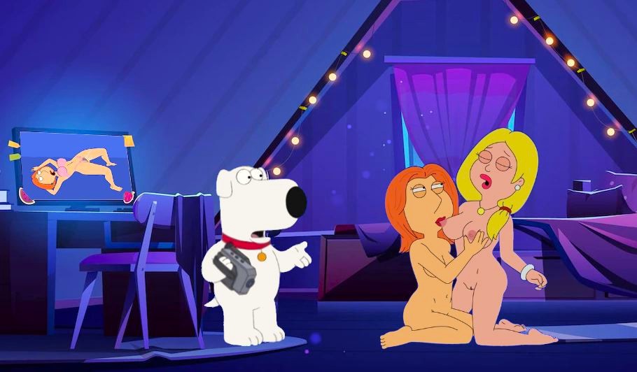 american_dad Arsch Brüste brian_griffin geschlossene_Augen Crossover erect_nipples Family_guy Francine_smith lesbischer_Sex lois_griffin nackt rasierte_Muschi lutschen_an_der_Brust Oberschenkel Yuri