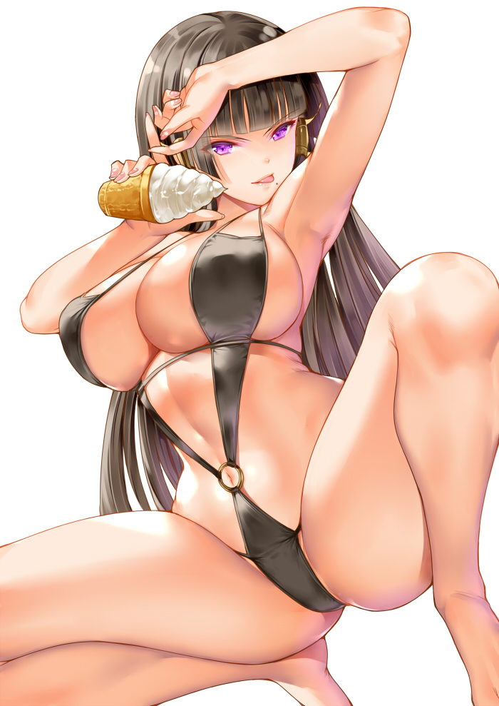 1Mädchen verführerisch nackte_Beine große_Brüste Bikini schwarze_Haare Dekolleté dead_or_alive dead_or_alive_6 dead_or_alive_xtreme dead_or_alive_xtreme_2 dead_or_alive_xtreme_3 dead_or_alive_xtreme_3_fortune dead_or_alive_xtreme_beach_volleyball dead_or_alive_xtreme_venus_vacation Eiscreme n yotengu one-piece_bikini purple_eyes saburo sling_bikini tecmo