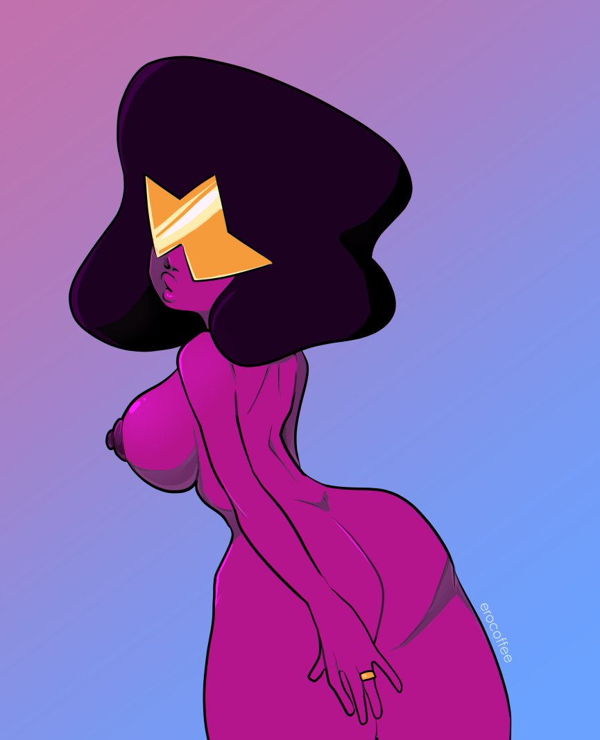 1girl 1girl 1girls warzenhof arsch big_breasts brüste cartoon_network erocoffee weiblich_only garnet_(steven_universe) brille looking_at_viewer looking_back naked_female nippel nackt nackt naked_female offener_mund ring sideboob solo_female steven_universe