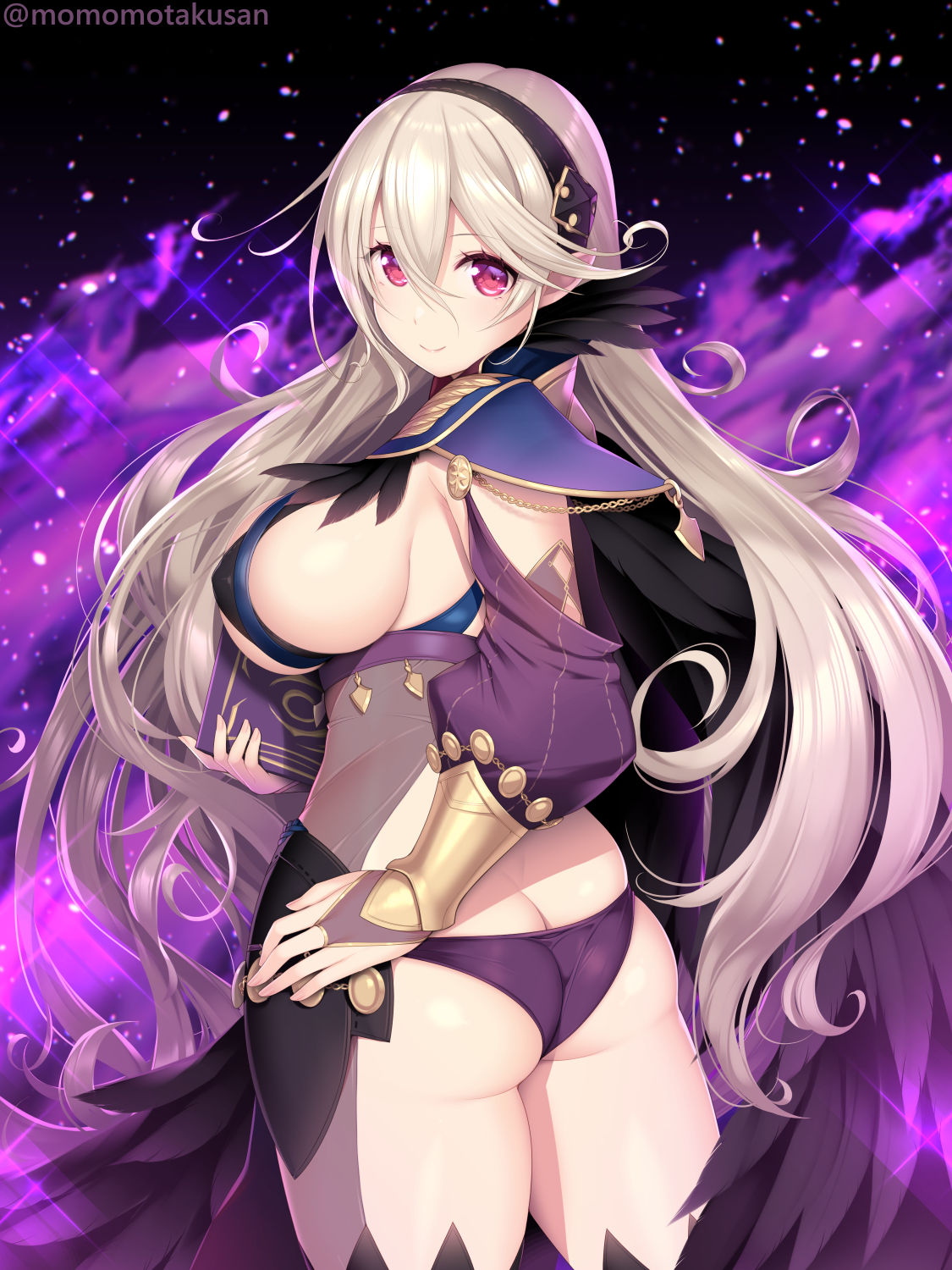 1girl 1girl 1girl verführerisch alternatives_Kostüm Arsch großer_Arsch große_Brüste Bodystocking Brüste Corrin_(Fire_Emblem) Corrin_(Fire_Emblem)_(weiblich) Female_only Fire_Emblem Fire_Emblem_Fates graue_Haare Haarband kashiwamochi_yomogi schaut_auf_den_Zuschauer schaut_zurück Nintendo-Höschen lila_Höschen rote_Augen durchsichtige enge_Kleidung Unterwäsche