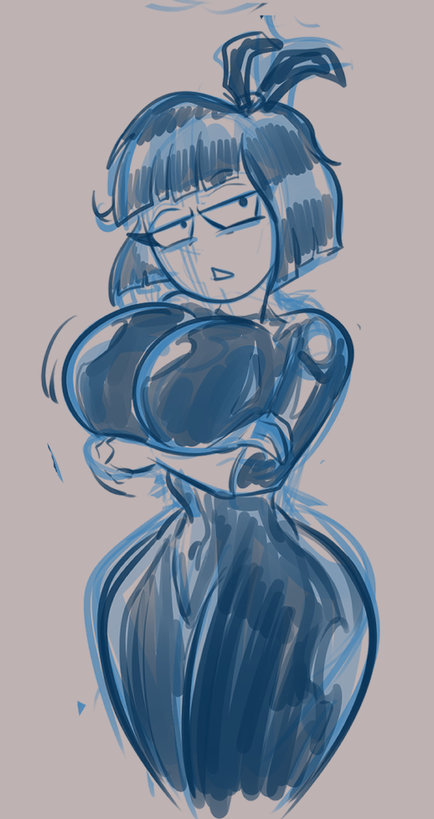 1girl adult_swim big_breasts Creepy_susie goth goth_girl Hourglass_figure looking_at_viewer marker the_oblongs wide_hips