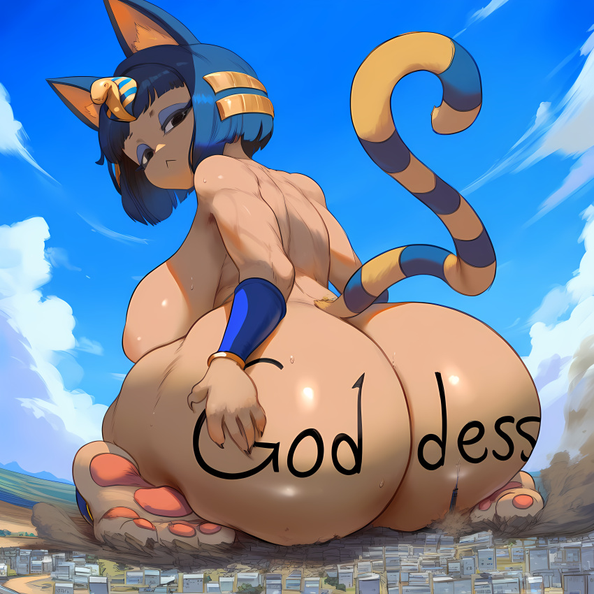 1girl 6164 ai_generated animal_crossing ankha ankha_(animal_crossing) anthro ass ass_focus ass_grab ass_worship Brüste Bubble_butt cat_ears cat_tail City dat_ass Zerstörung Domestic_cat enorm_ass weiblich pelzig Riesin gigantisch_ass riesig_ass riesige_Brüste Makro nai_diffusion Nintendo Brustwarzen nackt Sideboob Solo