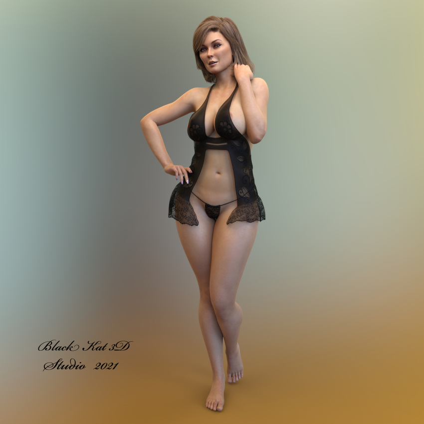 black-kat-3d-studio Brüste Kleidung solo_female