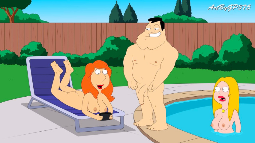 american_dad, Arsch, Brüste, Crossover, erect_nipples, Family_guy, Francine_smith, gp375, riesiger_Penis, lois_griffin, nackt, Stan_smith, Oberschenkel