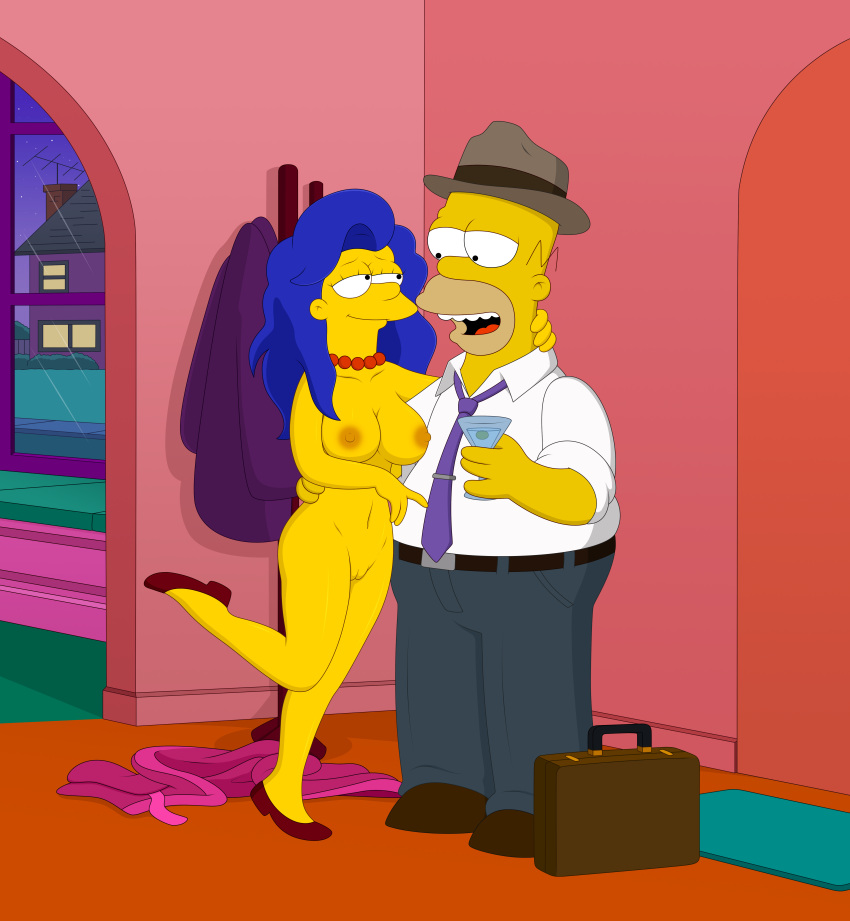 before_sex Brüste erect_nipples gp375 hair_down homer_simpson marge_simpson nackt rasierte_pussy the_simpsons Oberschenkel