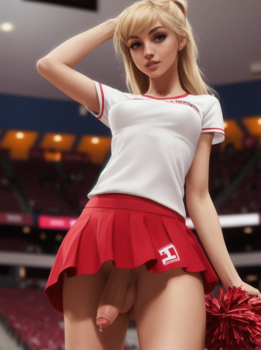 1futa bodenlos bodenlos_futanari cheerleader cheerleader_outfit cheerleader_uniform cum dickgirl schlaff flaccid_penis futa futa_only futanari intersex hellhäutig_futanari light_skin makychan no_panties no_underwear penis_under_clothes penis_under_dress penis_under_skirt precum soft_penis solo_futa transgender transgender_female transgender_woman