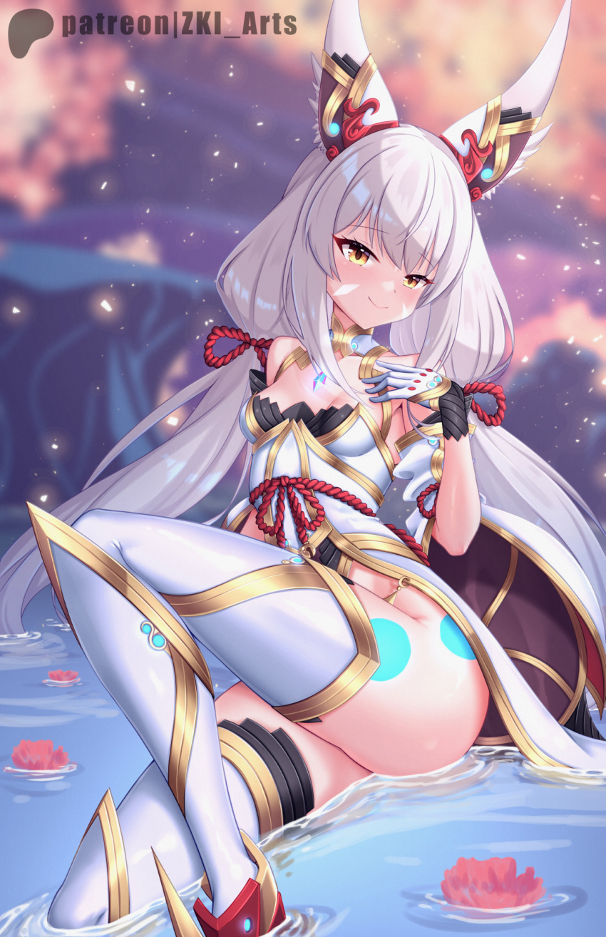 1girl 1girl verführerische Brüste hochauflösendes Trikot nia nia_(blade)_(xenoblade) nia_(xenoblade) nintendo silver_hair small_breasts xenoblade_(series) xenoblade_chronicles_2 z-ki