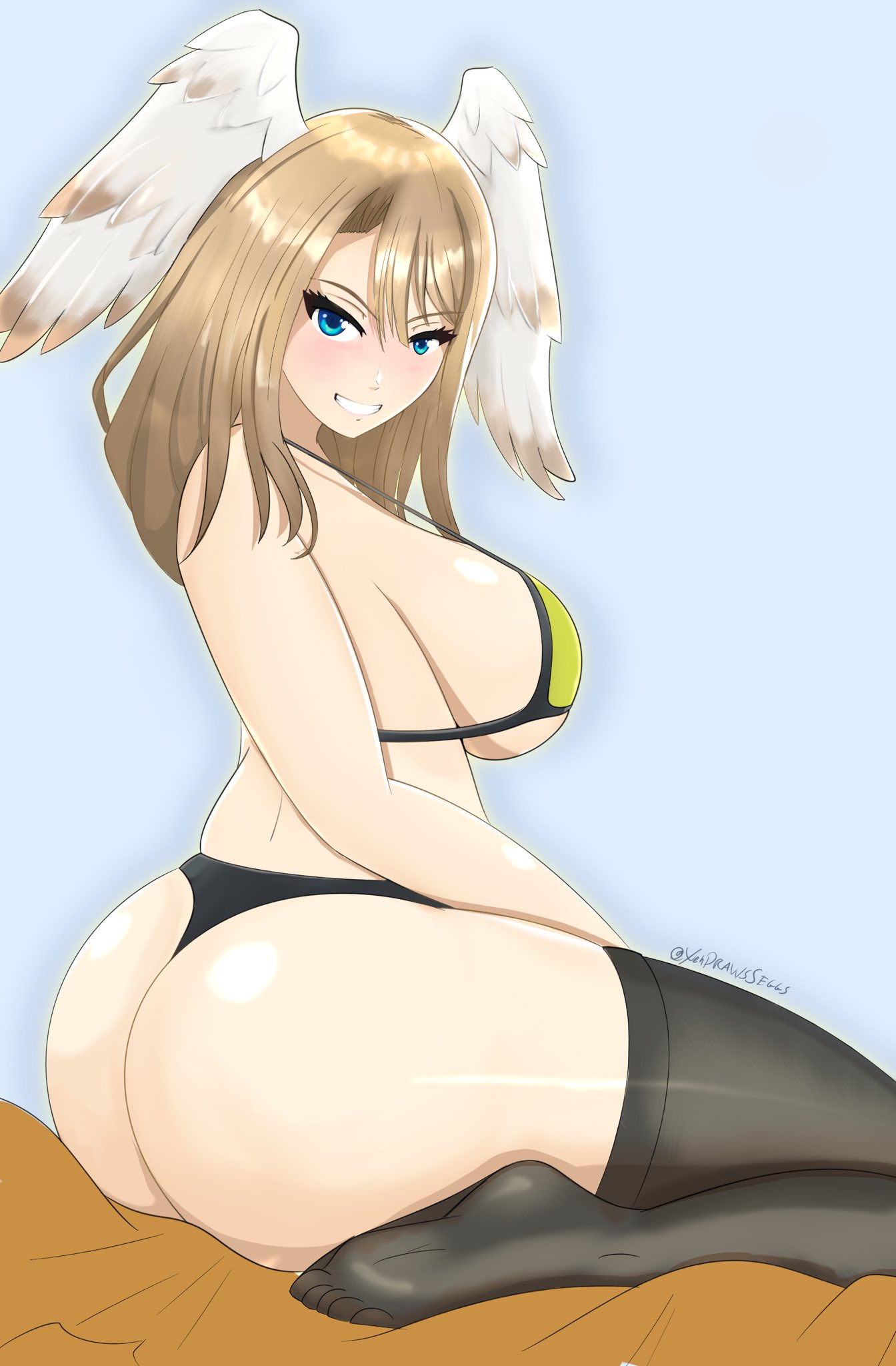 1girl verführerischer Arsch big_breasts bikini eunie_(xenoblade) head_wings stockings bikini tagme thick_thighs Wings Wings_on_head xendrawsseggs xendrawsthings xenoblade_(series) xenoblade_chronicles_3