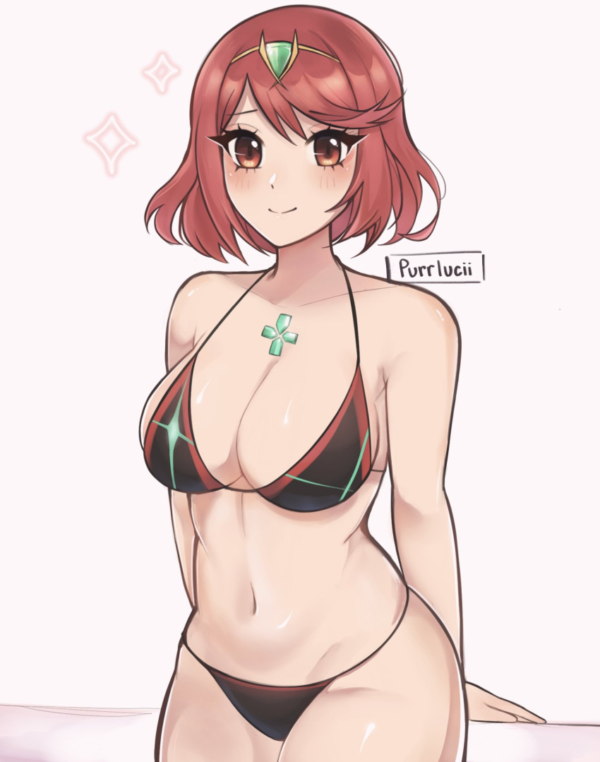 1girl 1girl 1girl verführerisch big_breasts core_crystal weiblich_nur Heldin looking_at_viewer MILF monolith_soft nintendo purrlucii pyra red_eyes red_hair xenoblade_(series) xenoblade_chronicles_2