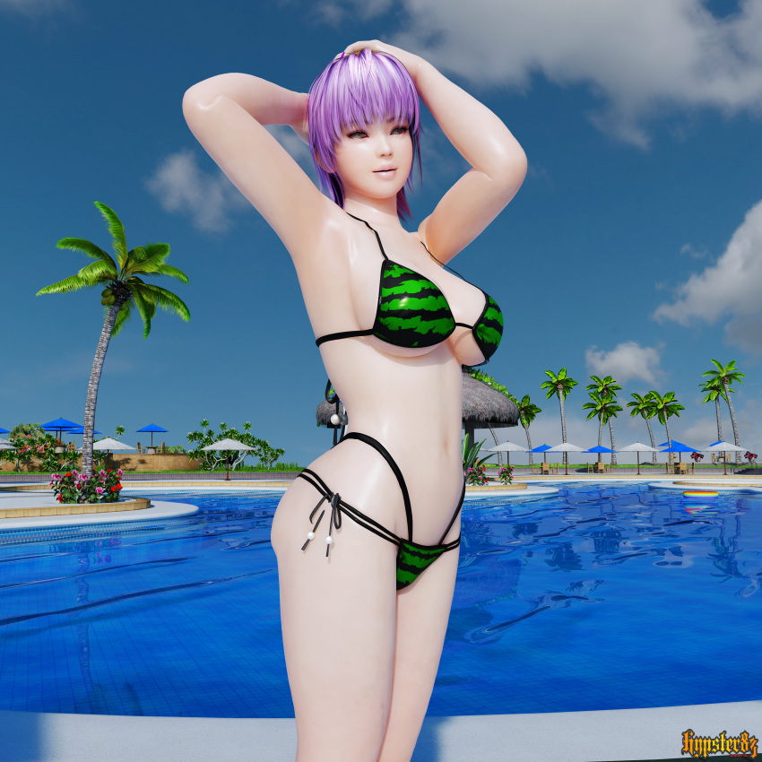 1girl verführerisch ayane ayane_(doa) nackte_beine große_brüste bikini-ausschnitt dead_or_alive dead_or_alive_2 dead_or_alive_3 dead_or_alive_4 dead_or_alive_5 dead_or_alive_6 dead_or_alive_xtreme dead_or_alive_xtreme_2 dead_or_alive_xtreme_3 dead_or_alive_xtreme_3_ Fortune dead_or_alive_xtreme_beach_volleyball dead_or_alive_xtreme_venus_vacation hypster83 kunoichi lavender_hair red_eyes short_hair silf Swimming_pool Tecmo Watermelon_bikini