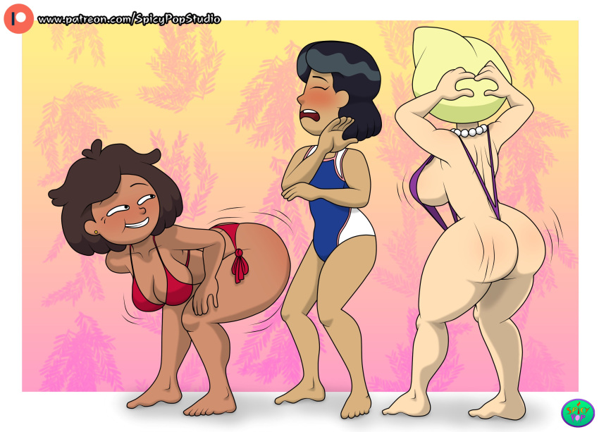 3_girls Amphibia Arsch Bikini Brüste MILF mrs._boonchuy mrs._waybright mrs._wu one-piece_swimsuit oum_boonchuy sling_bikini Spicypop Badeanzug tagme the_simpsons_reference Twerking