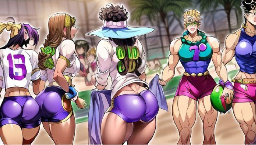 ai_generated ass girls jojo&#039;s_bizarre_adventure thick_ass