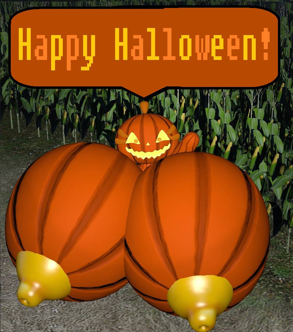 1girl 1girl big_breasts breasts_bigger_than_head Dialog five_nights_at_freddy's Halloween riesige_breasts jack_o_pumpkin_(fnaf) looking_at_viewer nackter Kürbis Pumpkin_girl Pumpkin_head Speech_Bubble talk_to_viewer Text