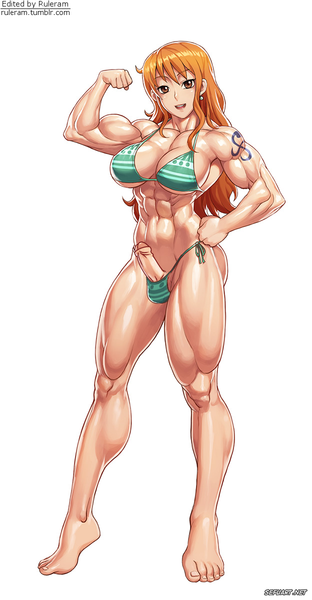 1futa bearbeiten, beugen, Ganzkörper futa_only, futanari, muskulös, muskulös, nami, nami_(one_piece), one_piece, Ruleram, sefuart, solo_futa