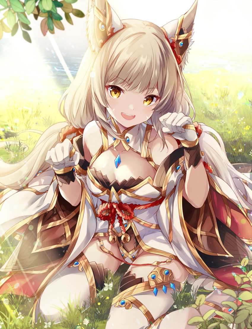 1girl verführerisch animal_ears cat_ears cat_girl chest_jewel core_crystal_(xenoblade) high_res trikot nia nia_(blade)_(xenoblade) nia_(xenoblade) nintendo small_breasts solo ui_frara xenoblade_(series) xenoblade_chronicles_2