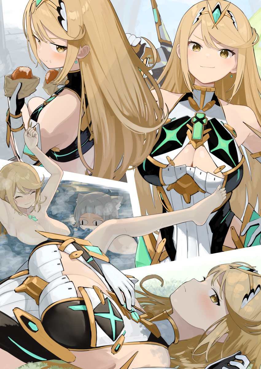 2_girls absurd_res verführerisch animal_ears bare_legs bare_ schotter barefoot barefoot big_breasts blonde_hair rot brust_envy cat_ear EROKU Microdress multiple_girls multiple_views mythra nia nia_ (xenoblade) nintendo open_mouth pout Short_hair Smile SWEPT_BANGS Tiara Zehen very_long_hair xenoblade_(series) xenoblade_chronicles_2 yellow_eyes