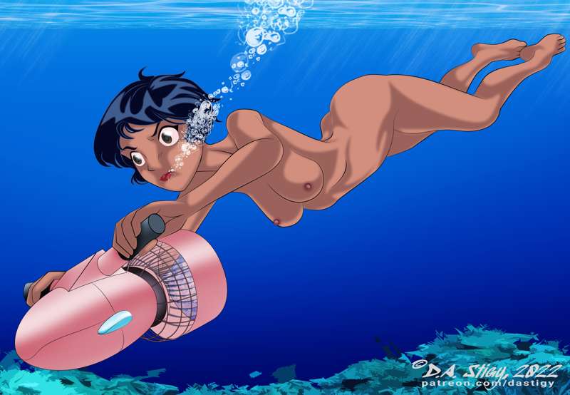 1girl air_bubbles alex_(totally_spies) big_breasts Brüste schicke Frau Freitauchen Brustwarzen nackt Ozean Meer Skinny_dipping Solo-Schwimmen total_spies Unterwasser Wasser