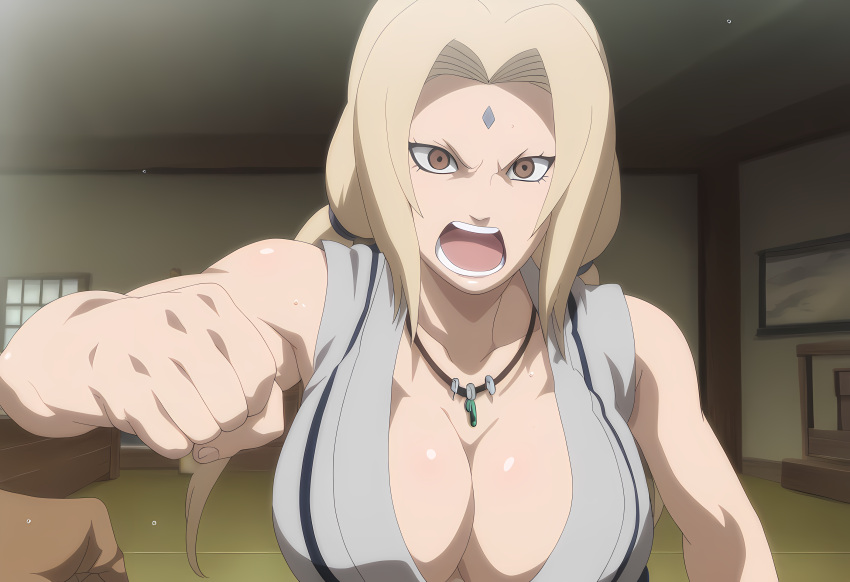 1girl ai_generated ainpai ass_grab große_brüste blonde_haare brust braune_augen hochauflösend lange_haare reif reife_frau naruto patreon patreon_bezahlt patreon_belohnung solo_weiblich stabile_diffusion tsunade