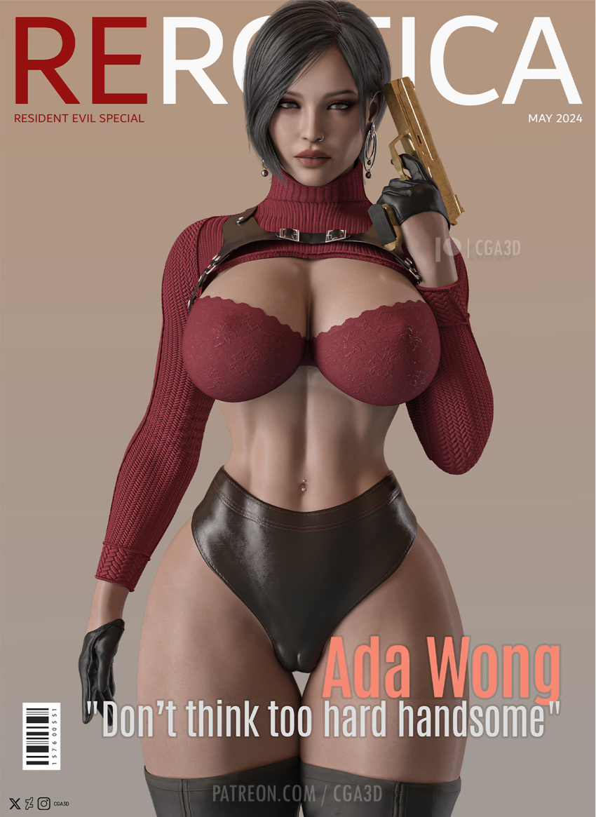 1 Mädchen 3D 3D_(Grafik) Bauchmuskeln Ada_Wong Ada_Wong_(Adriana) große Brüste schwarze Haare verschwommener Hintergrund Armband Brüste CGA3D Halsband kurvenreich kurvig kurvige Frau kurvige Figur detaillierter Hintergrund Erotikfilm weiblicher Fokus nur Frauen hohe Auflösung hohe Auflösung Lederjacke Dessous Zeitschriftencover Bauchnabel Bauchnabelpiercing Piercing Resident_Evil Resident_Evil_2 Resident_Evil_2_Remake Resident_Evil_4 Resident_Evil_4_Remake Shorts solo Frau Solofokus Strümpfe dicke Oberschenkel wollüstig wollüstige Frau breite Hüften