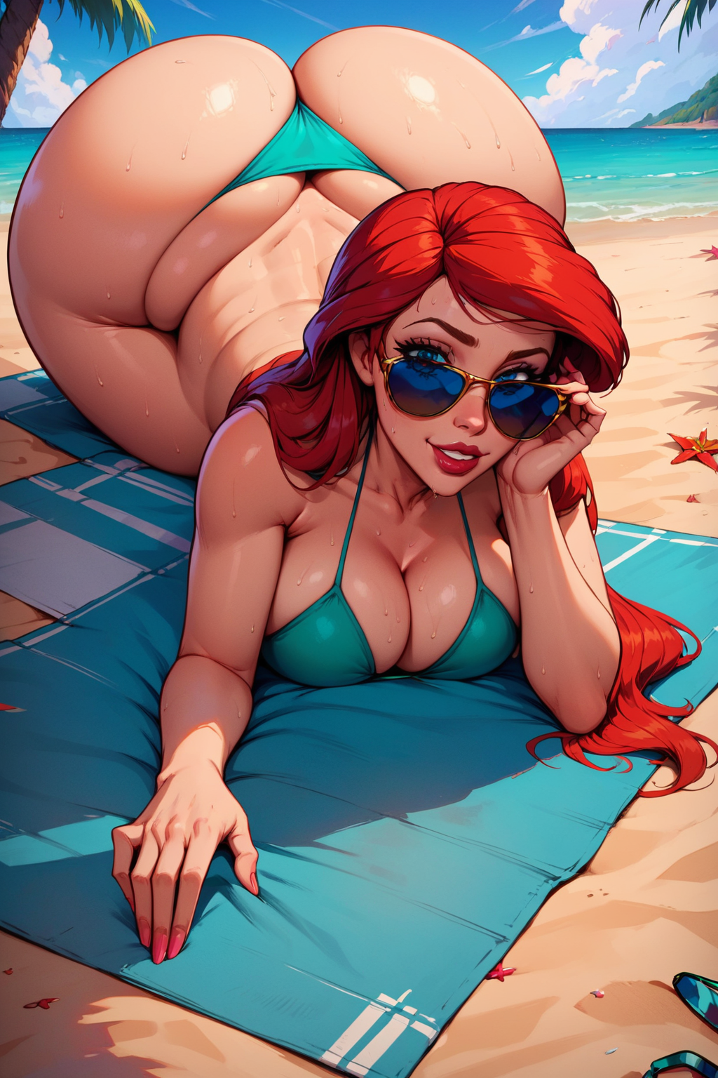 1girladjusting_eyewearadjusting_sunglasses ai_generated ariel ariel_(the_little_mermaid) beach beach_towel big_ass big_ass big_breasts bikini bikini_bottom bikini_top blue-tinted_eyewear blue_eyes bubble_ass bubble_butt spaltung curvy_female curvy_figure fat_ass female_only riesiger_arsch riesiger_arsch wahnsinnig_heiß großer_arsch looking_over_eyewear looking_over_glasses looking_over_sunglasses red_lipstick scarebroart verführerisch verführerische_augen verführerischer_blick verführerisches_lächeln sexy sexy_ass sexy_körper sexy_brüste sexy_pose stinkender_arsch solo_weibliche sonnenbrille the_little_mermaid_the_little_mermaid_(1989_film) dicker_Arsch dicke_Oberschenkel getönte_Brillen üppig üppige_weiblich nass nasser_Körper breite_Hüften