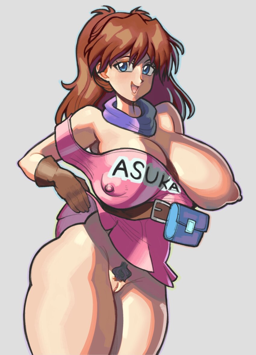 Künstlername Künstleranfrage asuka_langley_souryuu breasts_out_of_clothes breasts_outside Dragon_ball Dragon_ball_super Dragon_ball_z edu_pompom_(Künstler) Evangelion Schamhaare Muschi