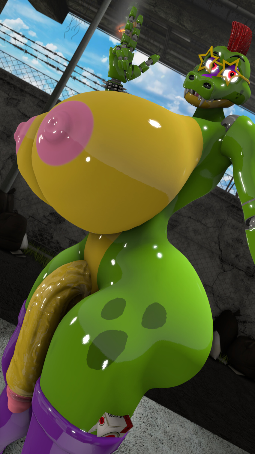 1 Junge 1futa 3D große Eier Zigarette Fünf Nächte bei Freddys Futanari Stiefel mit Absatz riesiger Schwanz Hyperbrüste Hypfutalover Betrachter ansehen Montgomery Gator (FNAF) nackt Quelle des Filmemachers Tagme