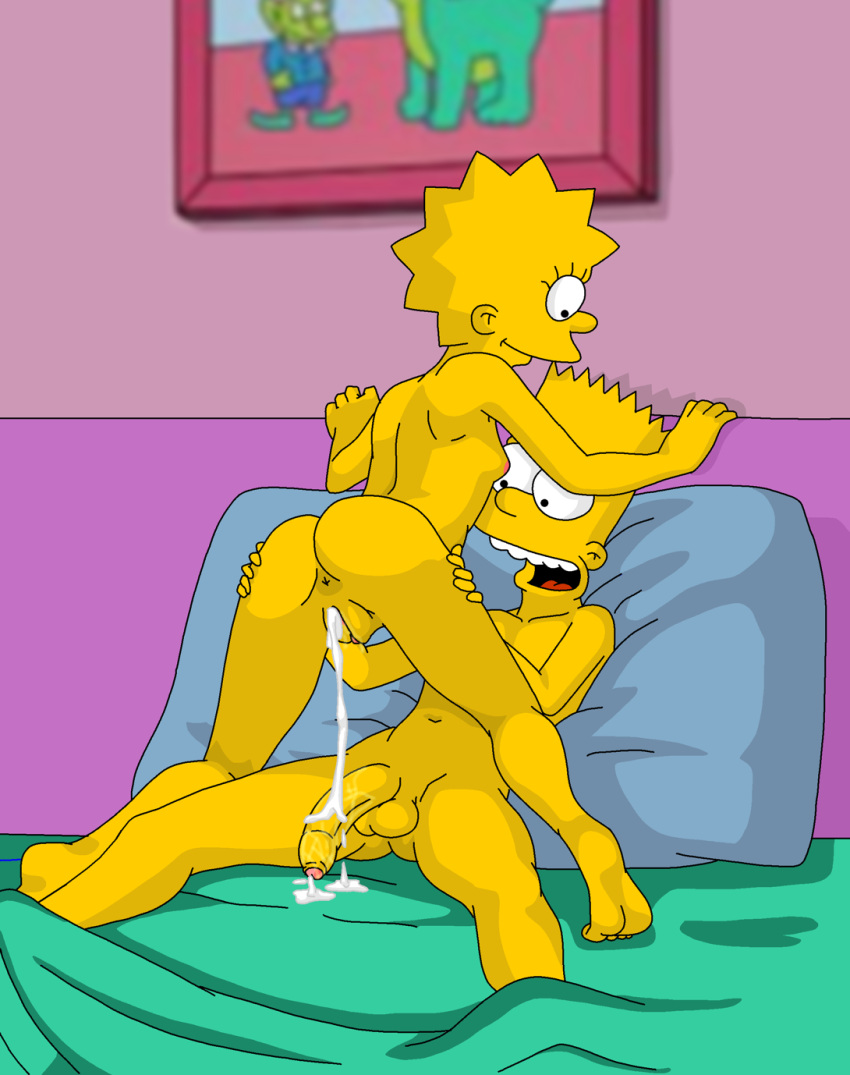 nach dem Sex, Anus, Arsch, Bart Simpson, Bruder und Schwester, Sperma in der Muschi, Evilweazel (Künstler), Inzest, Lisa Simpson, Penis, Muschi, Die Simpsons