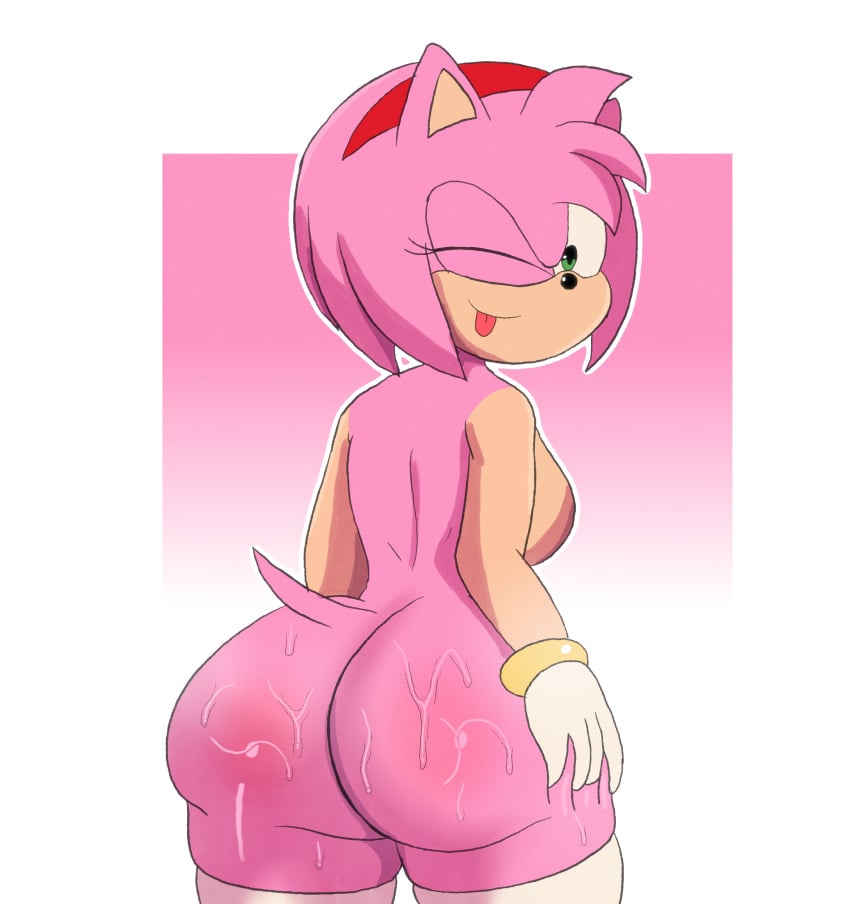 1girl 1girl 2024 absurd_res amy_rose arsch erröten körperflüssigkeiten brüste darkleon eulipotyphlan igel hedgehog_girl hohe_auflösung blick_auf_betrachter säugetier brustwarzen nackt ein_auge_geschlossen rosa_körper sega sega lächeln sonic_the_hedgehog_(serie) stehend zwinkern