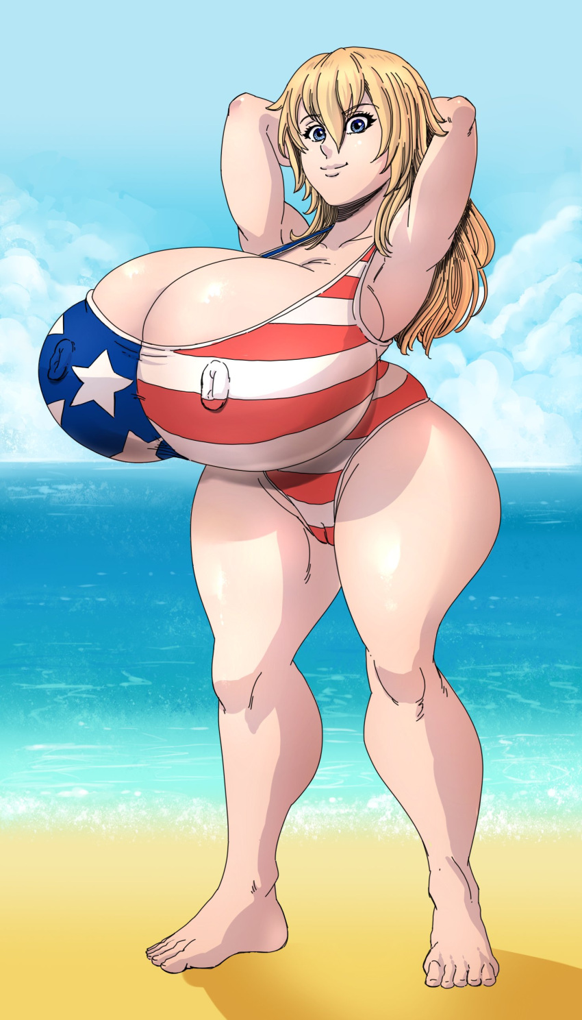 1girl 2022 Bikini unter amerikanischer Flagge Badeanzug unter amerikanischer Flagge Achseln Arme hinter dem Kopf Arsch barfuß Strand blonde Haare blaue Augen Booty Calls Brüste Cameltoe Kommission Kommissar_Hochladen erigierte Brustwarzen riesiger Arsch riesige Brüste riesiger Arsch riesige Brüste lange Haare Betrachter_ansehen reif reife Frau reife Frau MILF Brustwarzen Brustwarzen durch Kleidung_sichtbar Nutaku einteiliger Badeanzug Muschi Lächeln Badeanzug dicke Oberschenkel Oberschenkel Twisteddragonart Vagina breite Hüften Zoe_(Booty Calls)