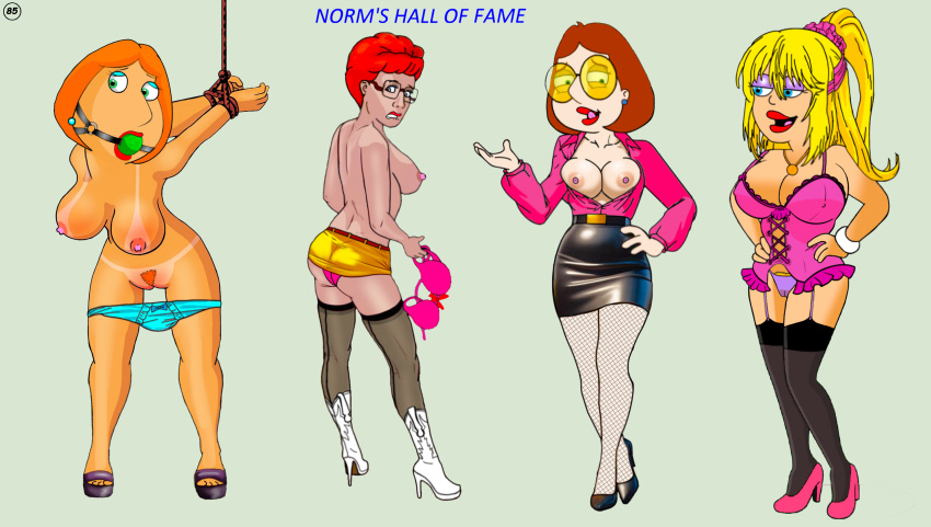 amerikanischer_vater ballknebel bondage stiefel brüste cameltoe korsett crossover erigierte_nippel familienmensch francine_smith brille king_of_the_hill lederrock lois_griffin meg_griffin normal9648 höschen runter peggy_hill strümpfe oberschenkel